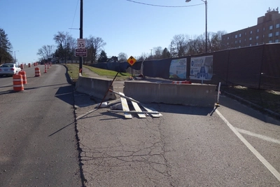 In fact, there are a trio of Concrete Barriers literally already at the site already blocking this ramp. Don't even bother moving them!